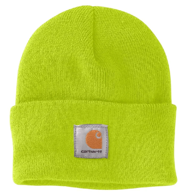 A18 Knit Cuffed Beanie - Bright Lime