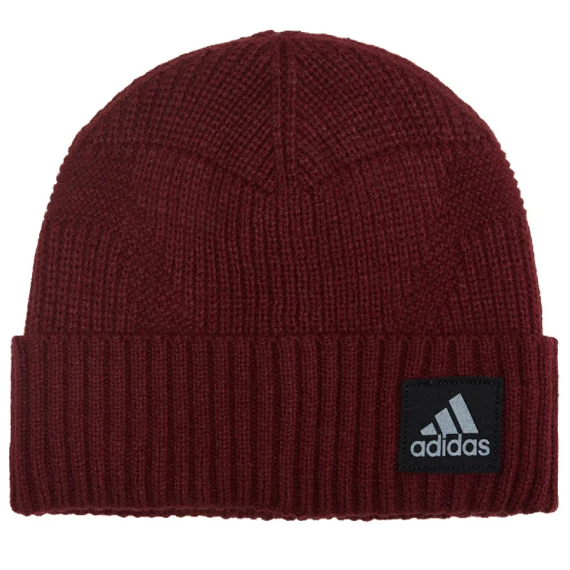 Adidas Pine Knot 4 Fold Beanie - Shadow Red/Black/Grey