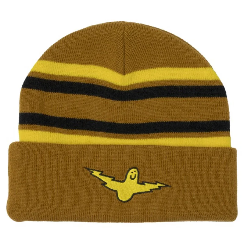 Krooked Bird Lightening Beanie - Tan/Yellow/Black