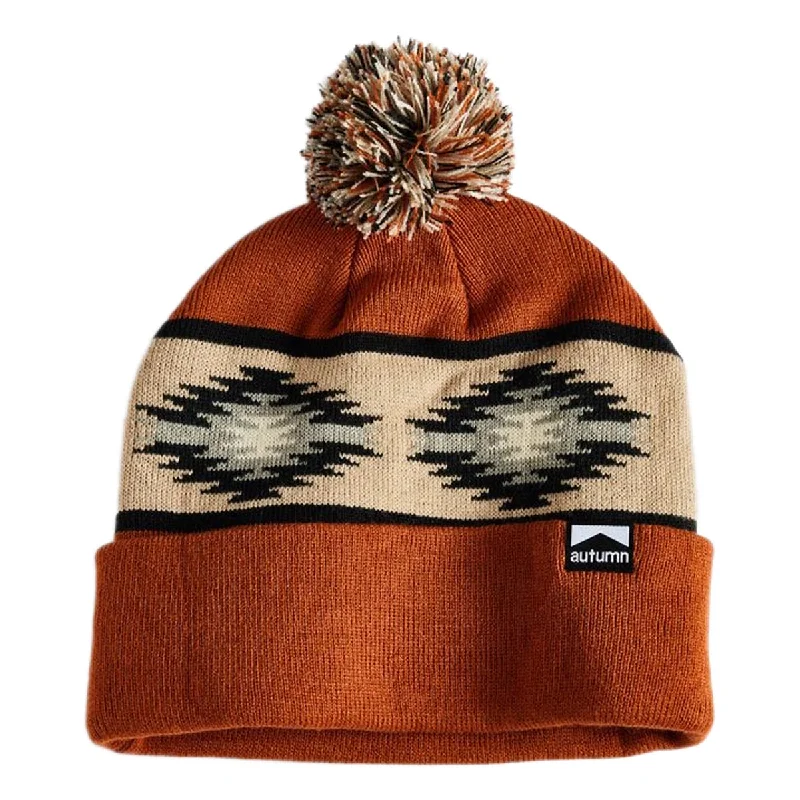 Autumn Blanket Pom Beanie - Rust