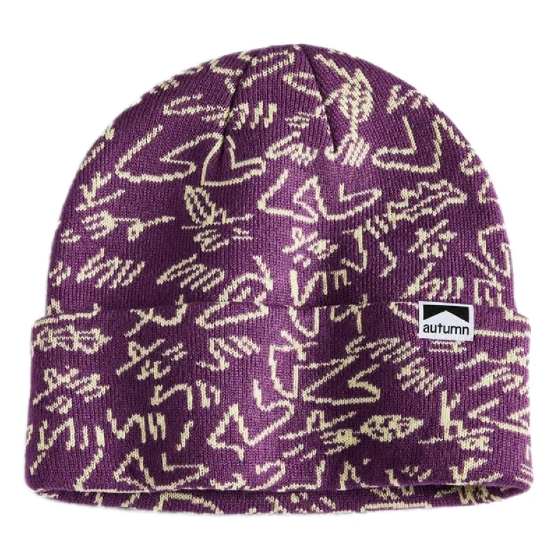 Autumn Gus Camo Beanie - Eggplant