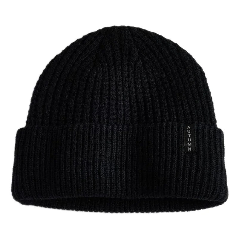 Autumn Thermal Knit Beanie - Black