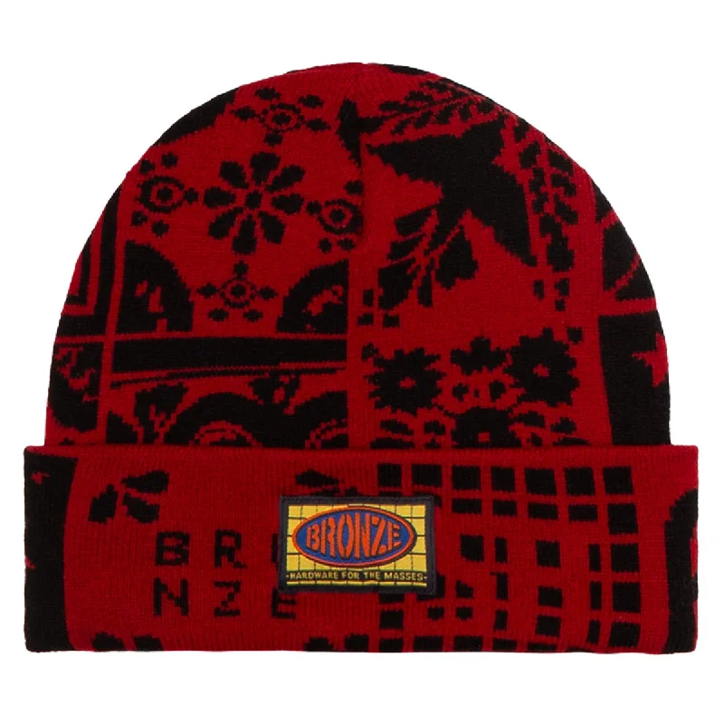 Bronze 56k Azulejo Beanie - Red/Black