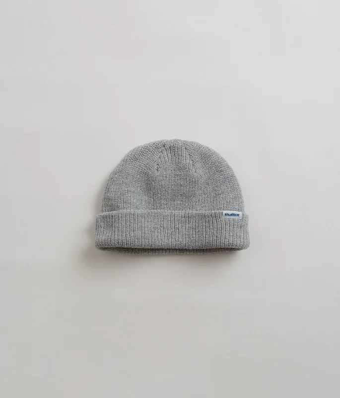 Butter Goods Wharfie Beanie - Ash Grey / White