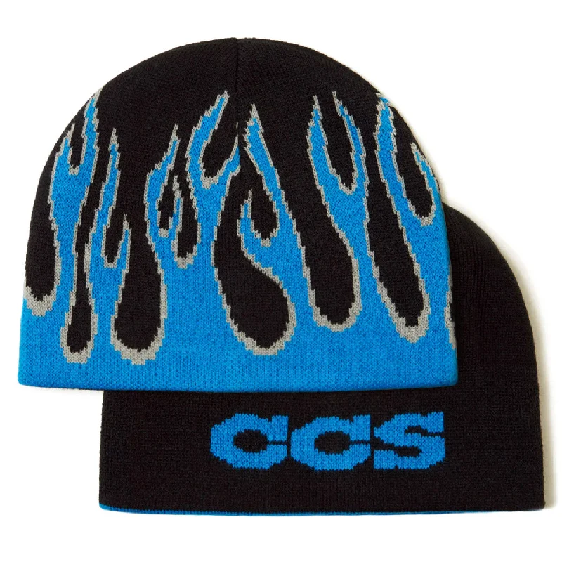 CCS Flames Reversible Skully Beanie - Black/Blue