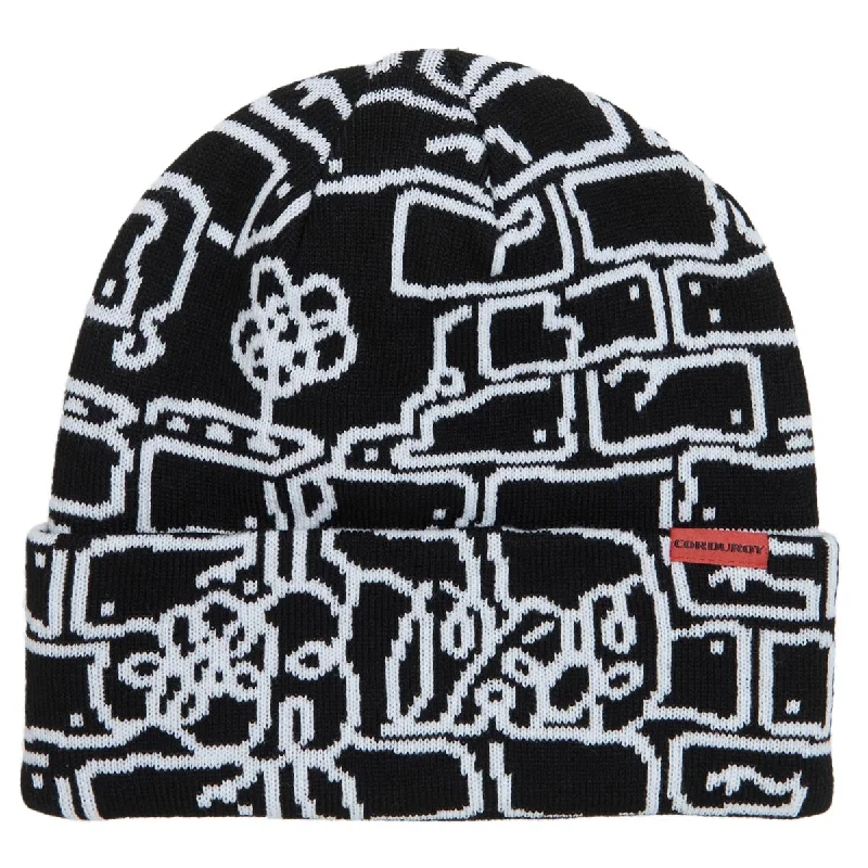 Corduroy Lebicar Beanie - Black