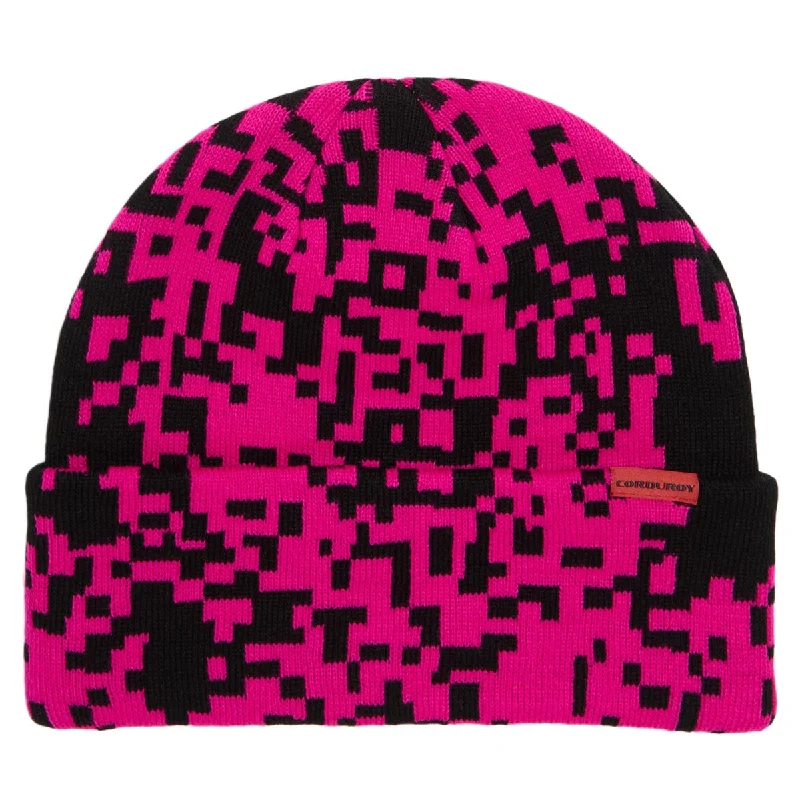 Corduroy Pixels Beanie - Black