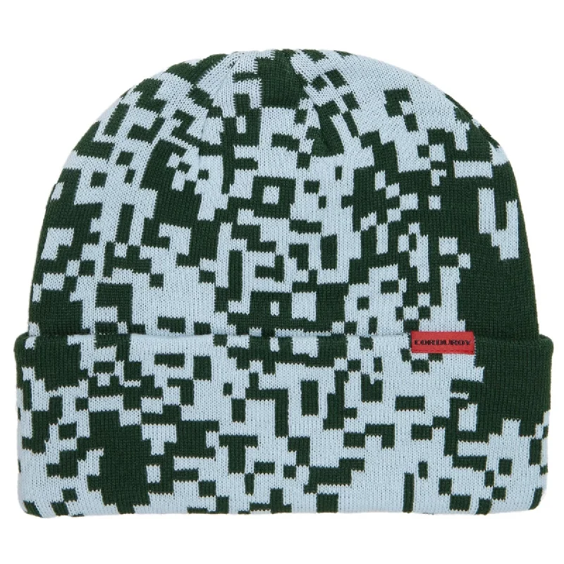 Corduroy Pixels Beanie - Evergreen