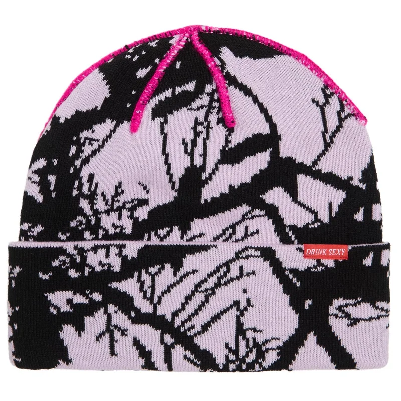 Corduroy Twig Camo Beanie - Pink