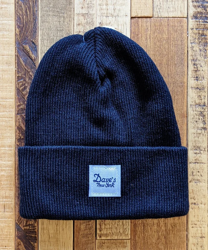 Dave's New York Kids' & Toddler Vintage Logo Beanie - Black