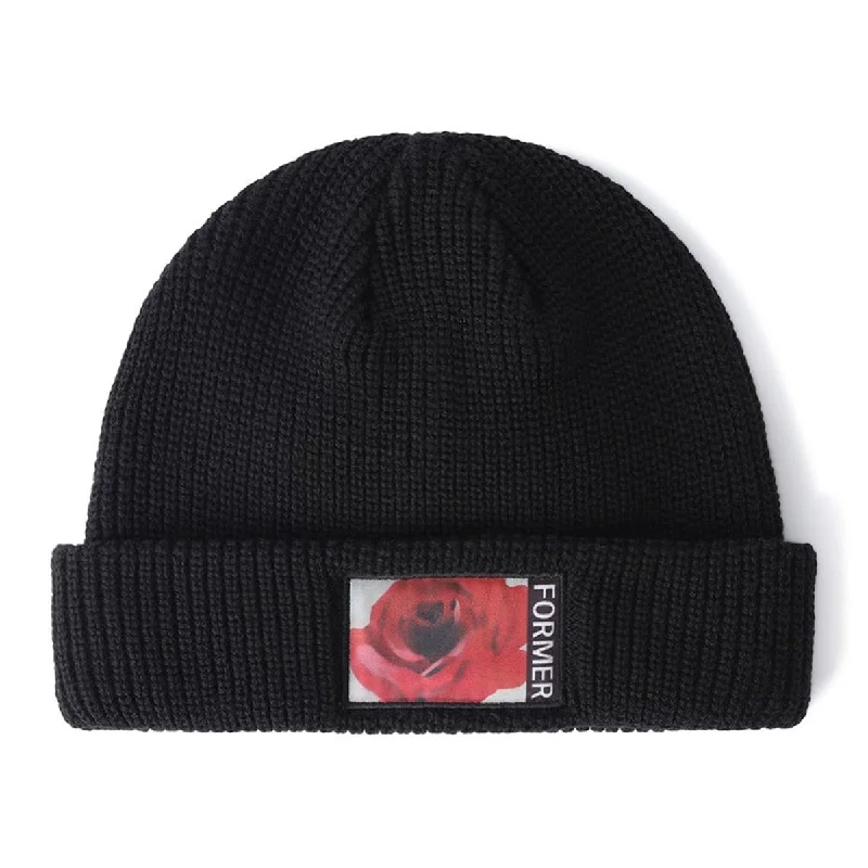 Former Rosette Patch Beanie - Black