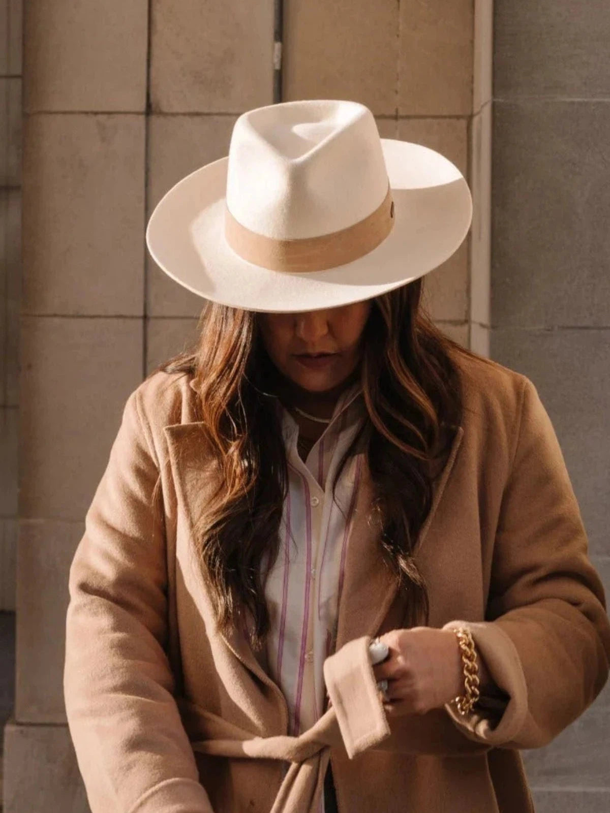 Gigi Pip The Holly Teardrop Rancher Fedora - Off White