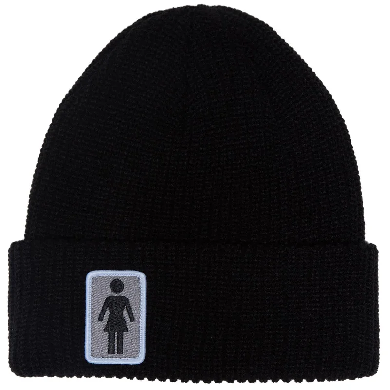 Girl OG Black White Beanie - Black