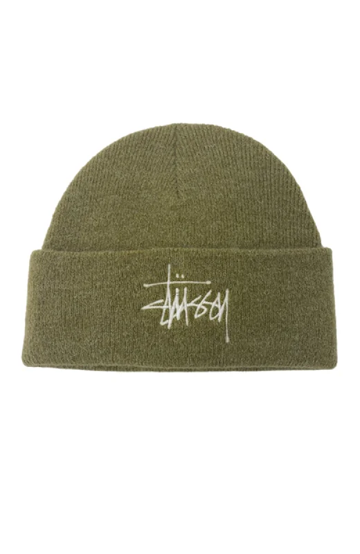 Graffiti Rib Knit Beanie Safari