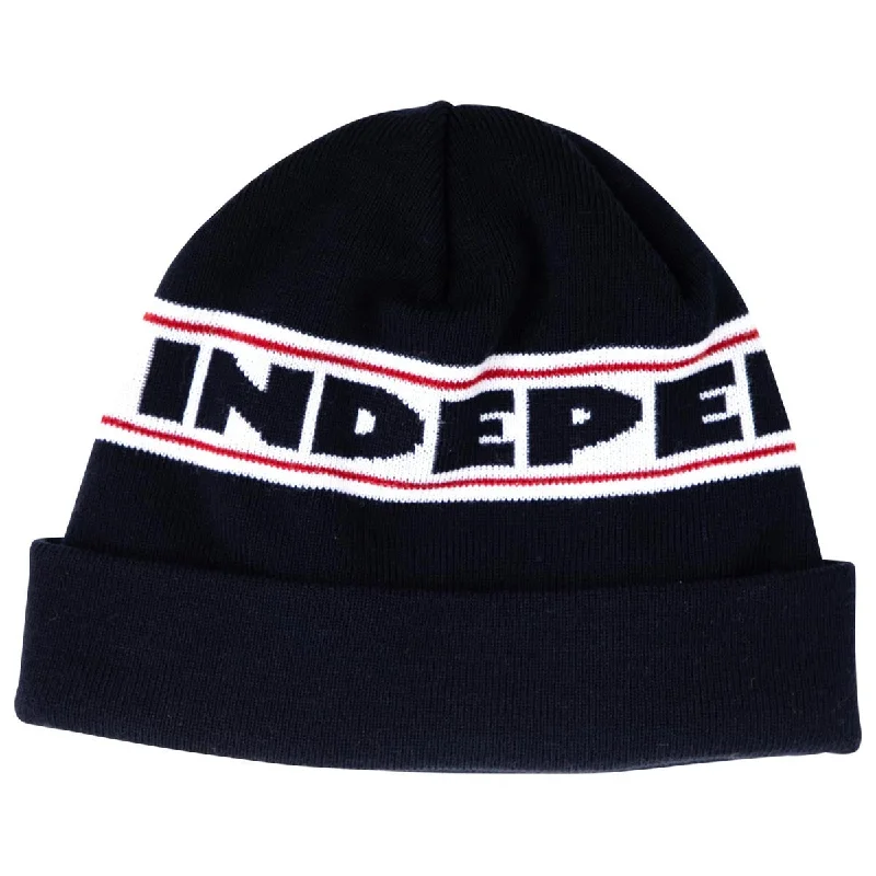 Independent Bar Logo Long Shoreman Beanie - Navy