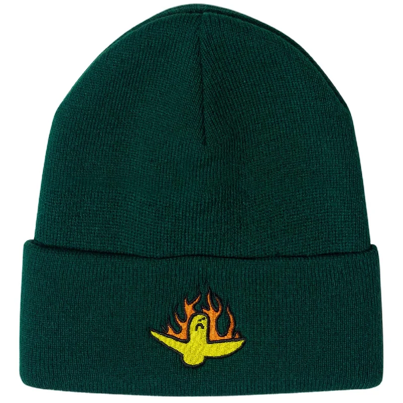 Krooked Fire Bird Beanie - Dark Green