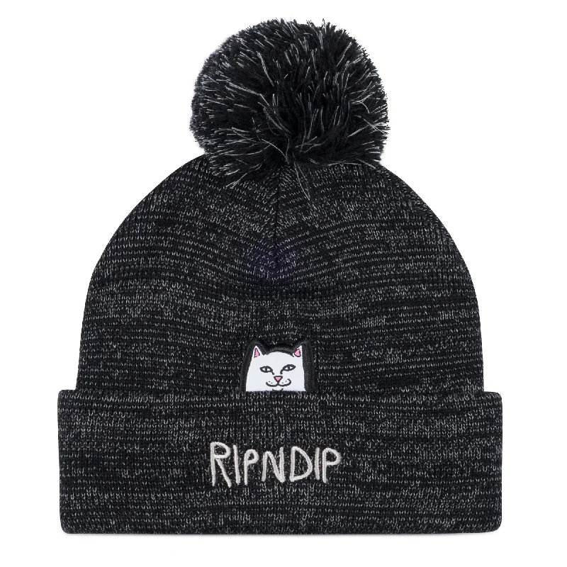 Lord Nermal Pom Beanie (Black/Charcoal)