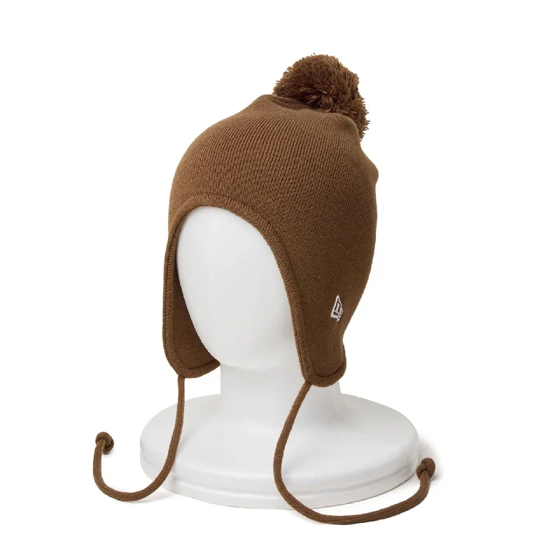 New Era Japan Ear Flap Brown Beanie Hat