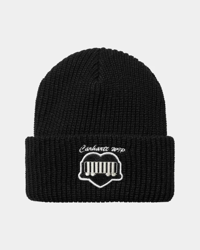 OG Heart Train Beanie | Black