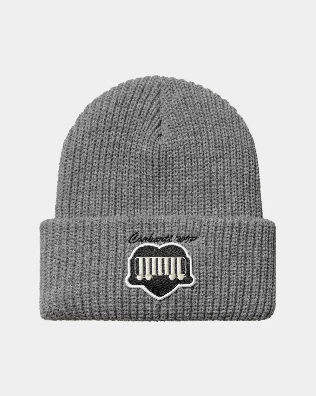 OG Heart Train Beanie | Grey Heather