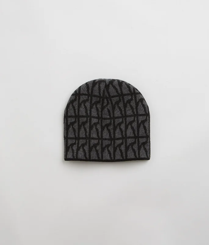 Poetic Collective Logo Repeat Pattern Beanie - Black