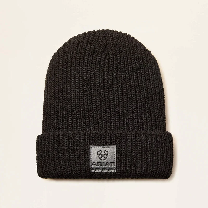 Rib Knit Insulated Cap - Black