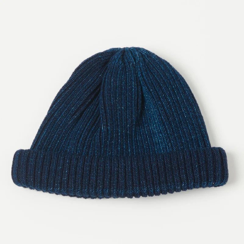 RoToTo Cotton Roll Up Beanie - Dark Denim