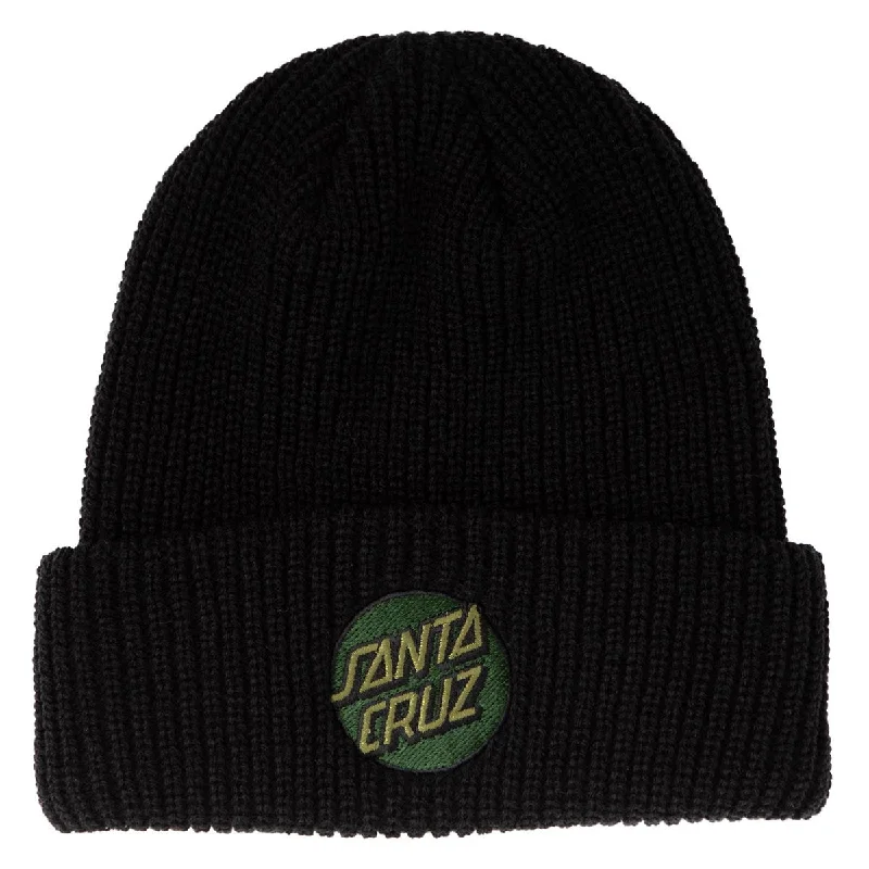 Santa Cruz Other Dot Long Shoreman Beanie - Black/OD Green