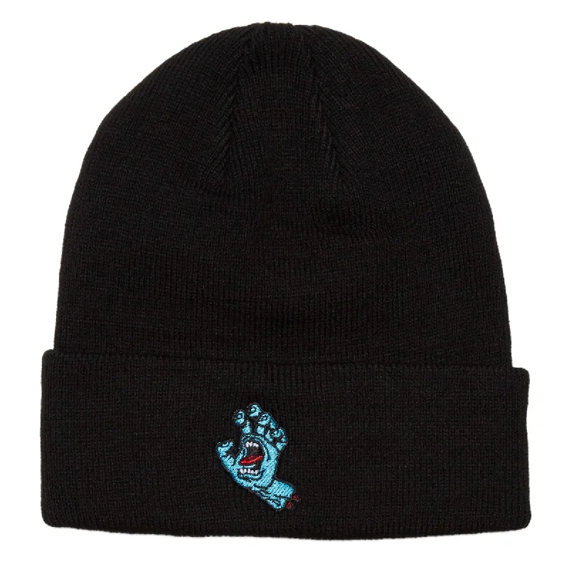 Santa Cruz Screaming Hand Long Shoreman Beanie - Black