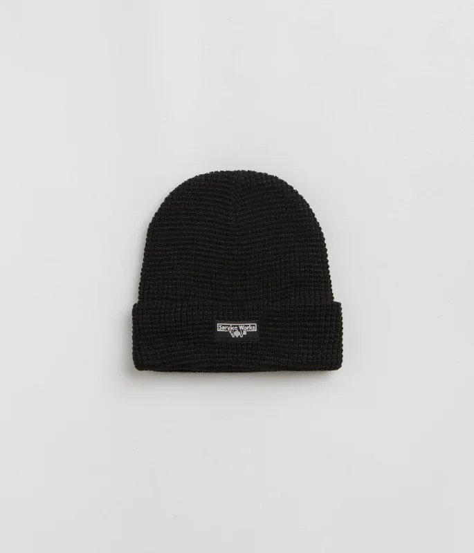 Service Works Waffle Logo Beanie - Black