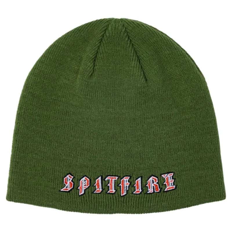 Spitfire Old E Beanie - Olive/Red