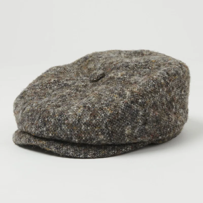 Stetson 6840601-437 Hatteras Donegal Tweed Flat Cap - Charcoal Melange