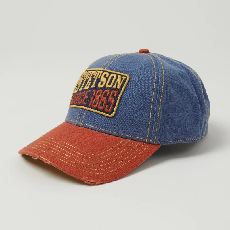 Stetson 'Since 1865' Vintage Distressed Cotton Baseball Cap - Blue/Red