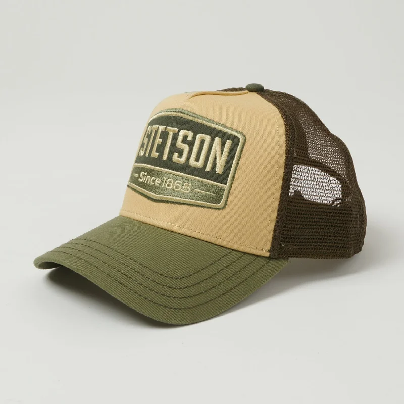 Stetson 'Gasoline' Trucker Cap - Green/Tan