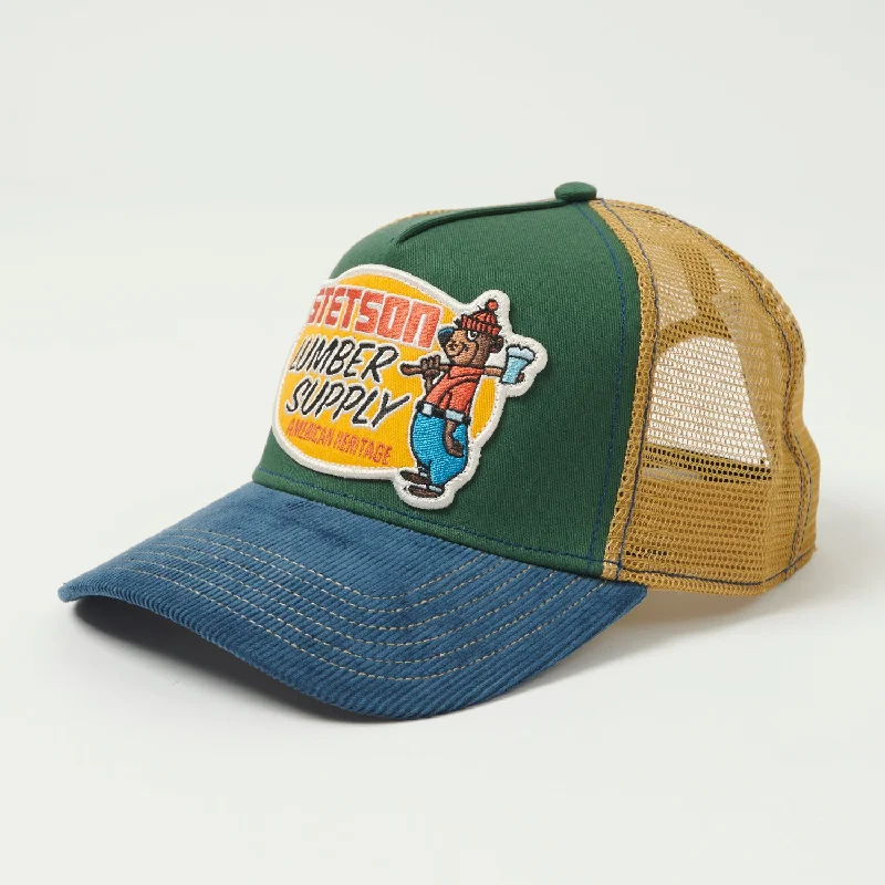 Stetson 'Lumber Supply' Trucker Cap - Blue/Green/Tan