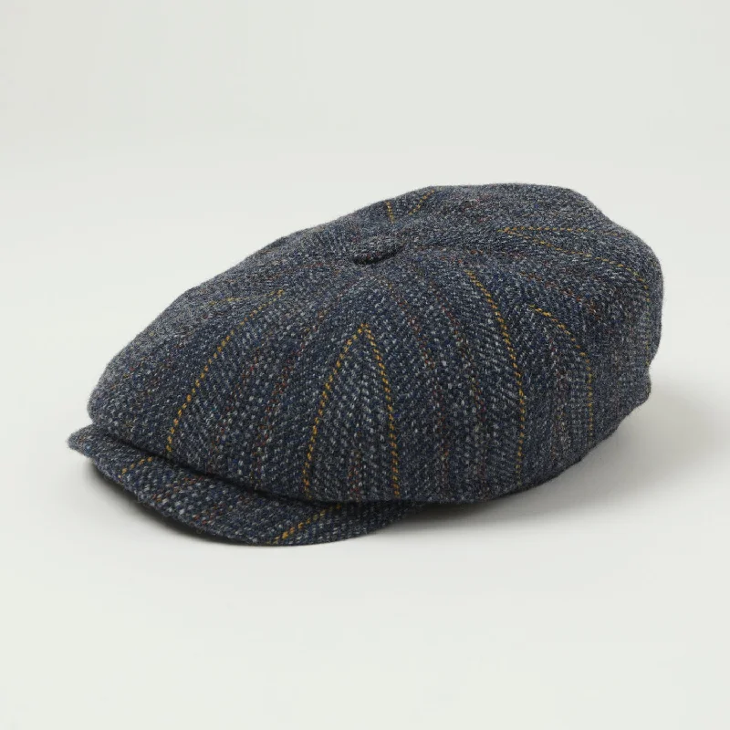 Stetson Hatteras Virgin Wool Flat Cap - Blue Stripe