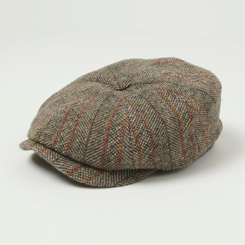 Stetson Hatteras Virgin Wool Flat Cap - Brown Stripe