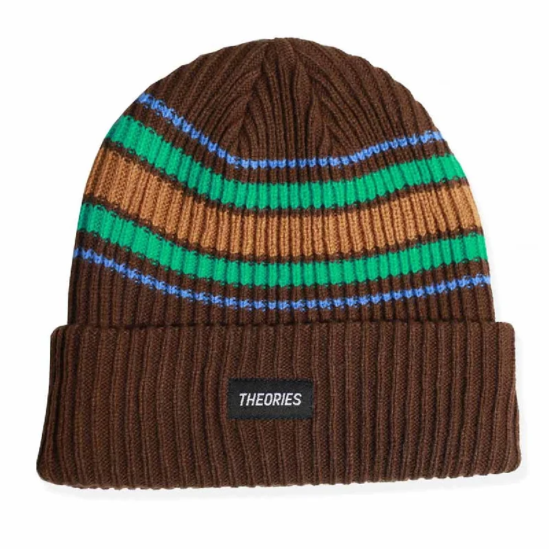 Theories Burst Stripe Knit Beanie - Cedar