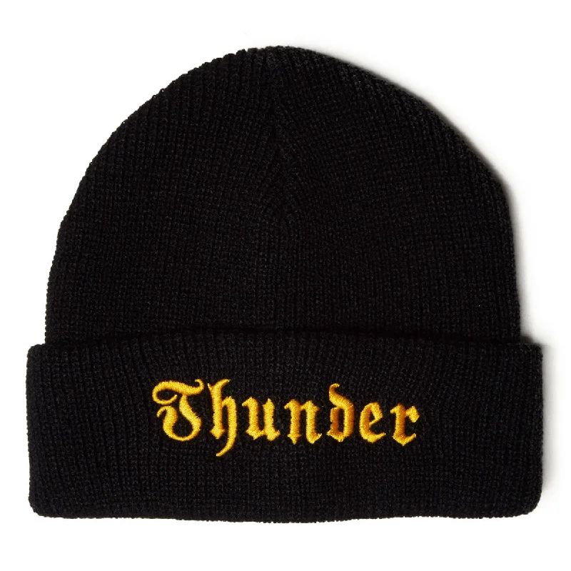 Thunder Evil EMB Cuff Beanie - Black/Yellow