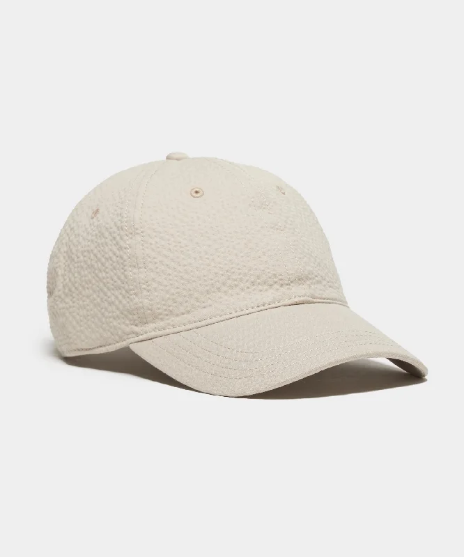 Seersucker Baseball Cap in Tan