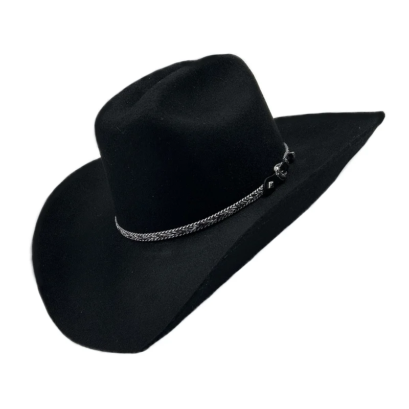 Black Cattleman Western Cowboy Hat with Horse Hair Band