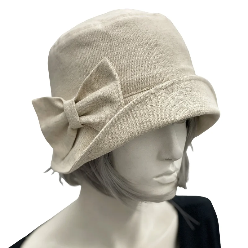 Linen Cloche Hat with Bow | The Eleanor