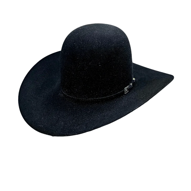 American Hat Co. - 100X Black Felt Cowboy Hat - Open Crown - 4 1/4" Brim