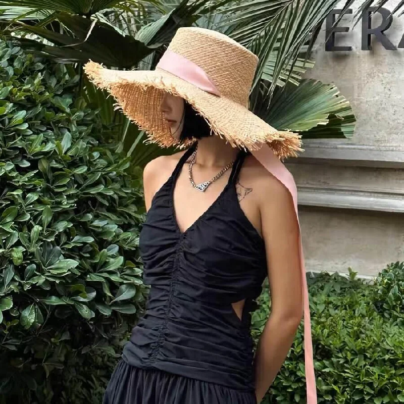 Fedora Straw Boater Hat for Women