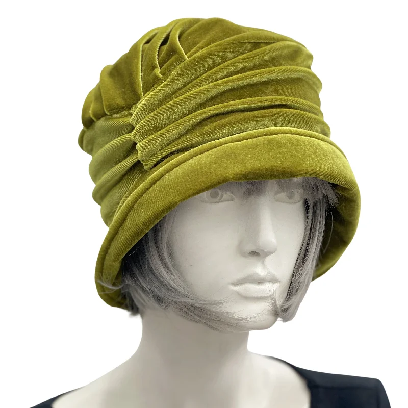 Chartreuse Velvet Cloche Hat | The Alice