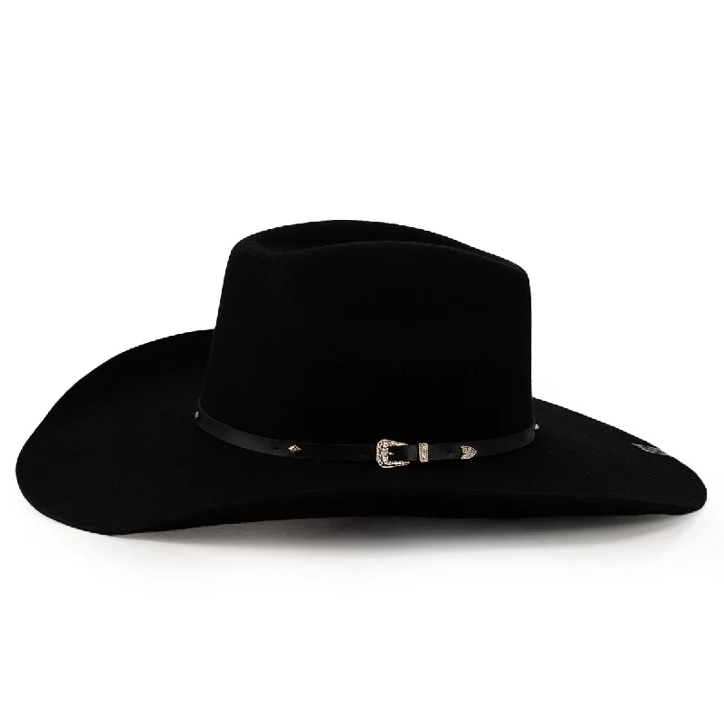 Cross Felt Black Hat