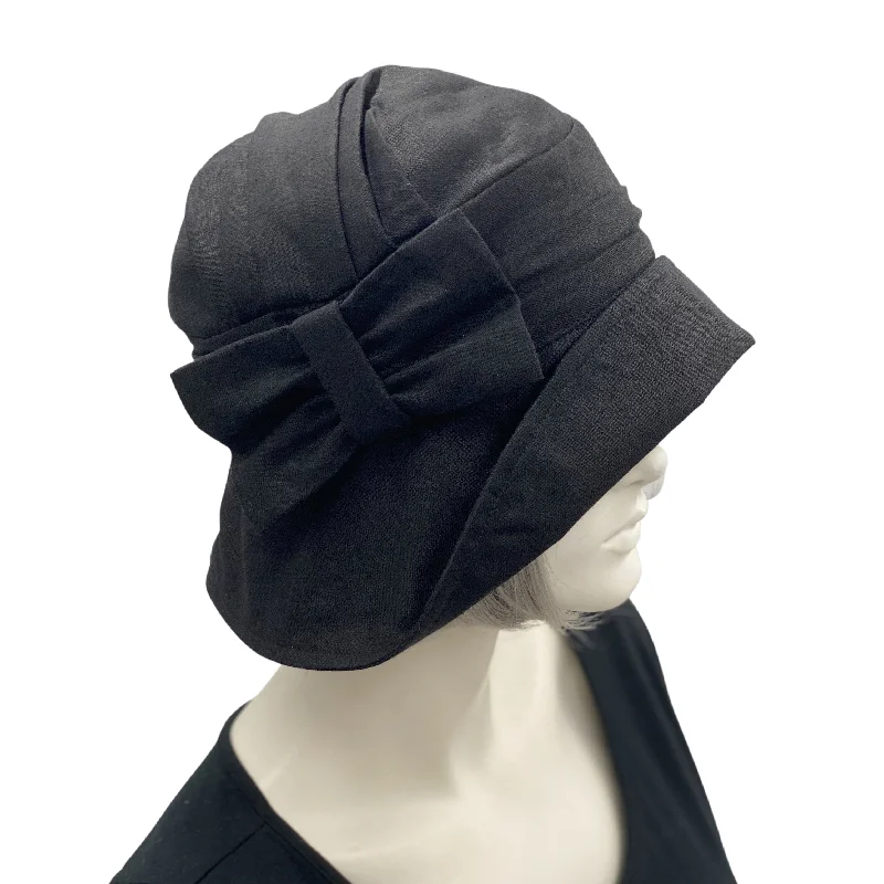 Downton Abbey Style Cloche Hat in Linen with Bow | The Alice