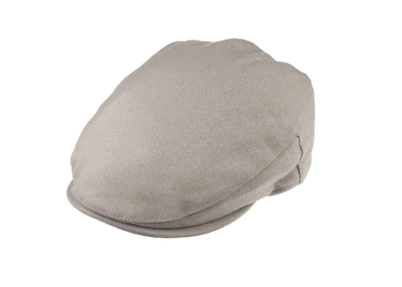 Ellis Balmoral flat cap in satin wool fabric in Bisque