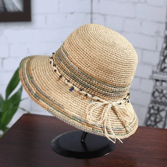 Foldable Raffia Straw Hat for Women