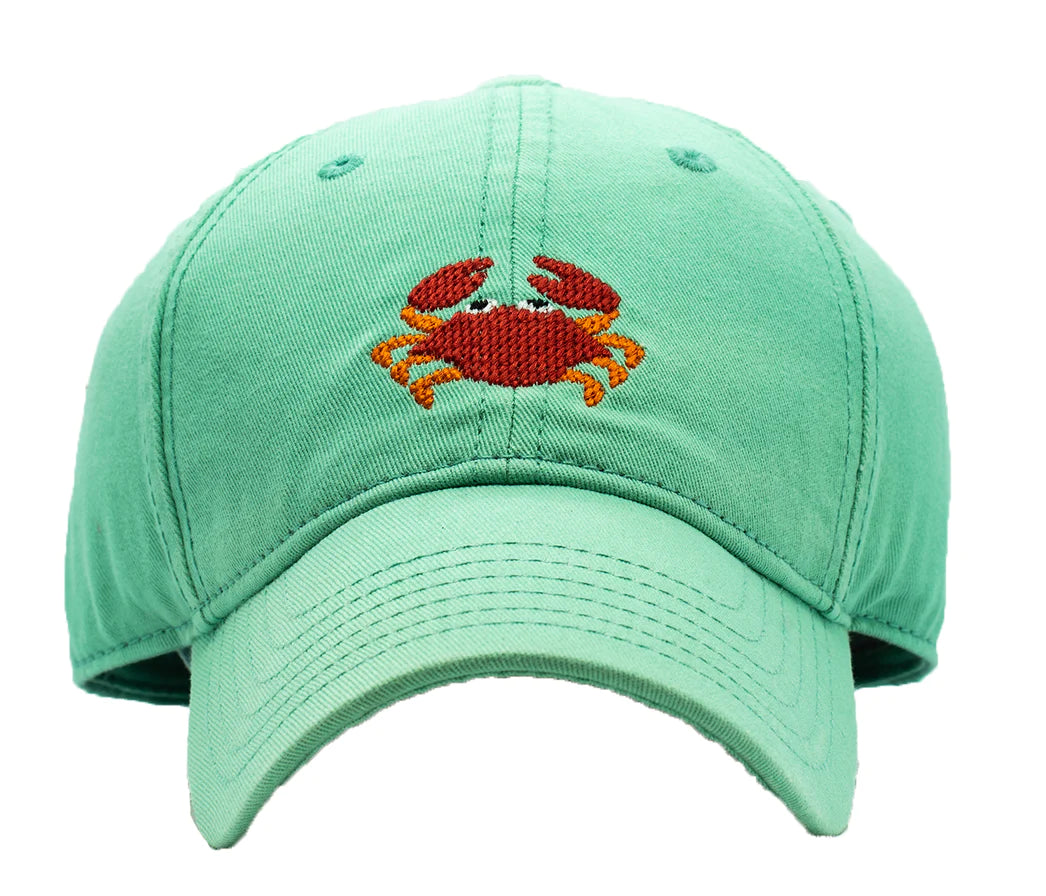 Kids Baseball Hat, Crab on Keys Green